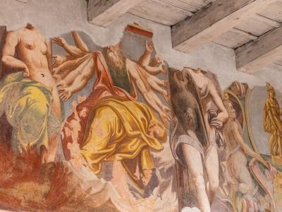 Biblioteca umanistica sala fregio particolare