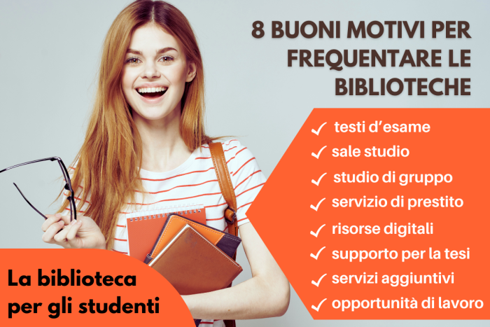 studentessa biblioteca servizi